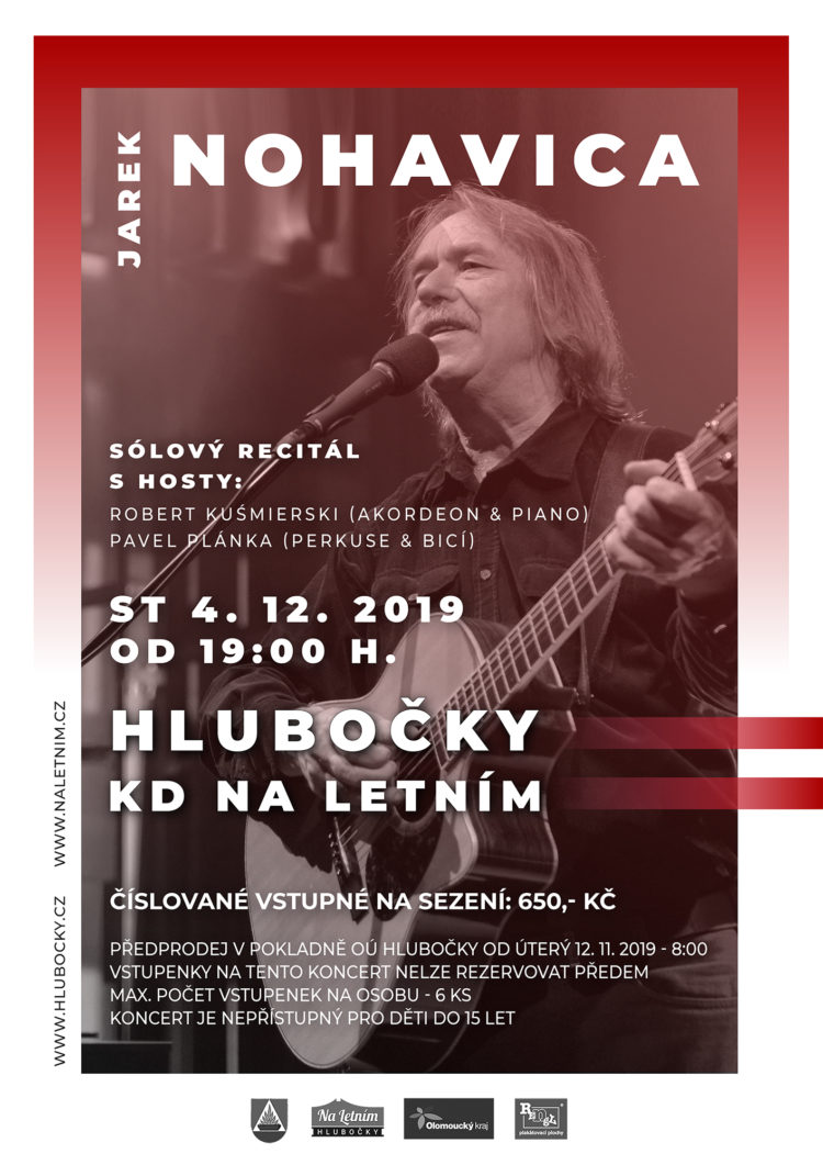 Plakát Jarek Nohavica - Hlubočky KD Na Letním