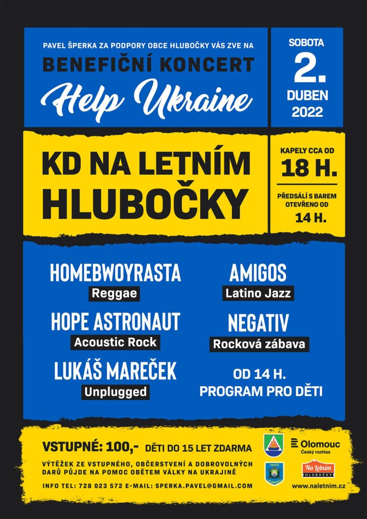 Benefiční koncert Help Ukraine - Hlubočky