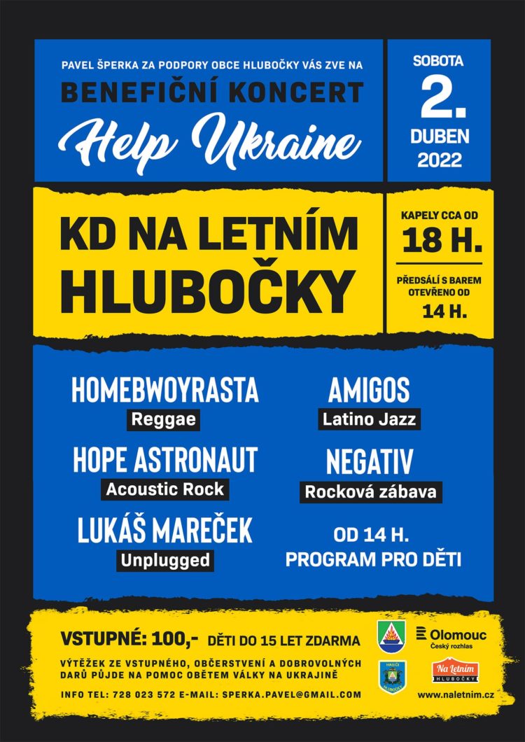 Benefiční koncert Help Ukraine - Hlubočky